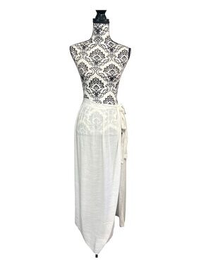 White Beach Wrap Maxi Skirt